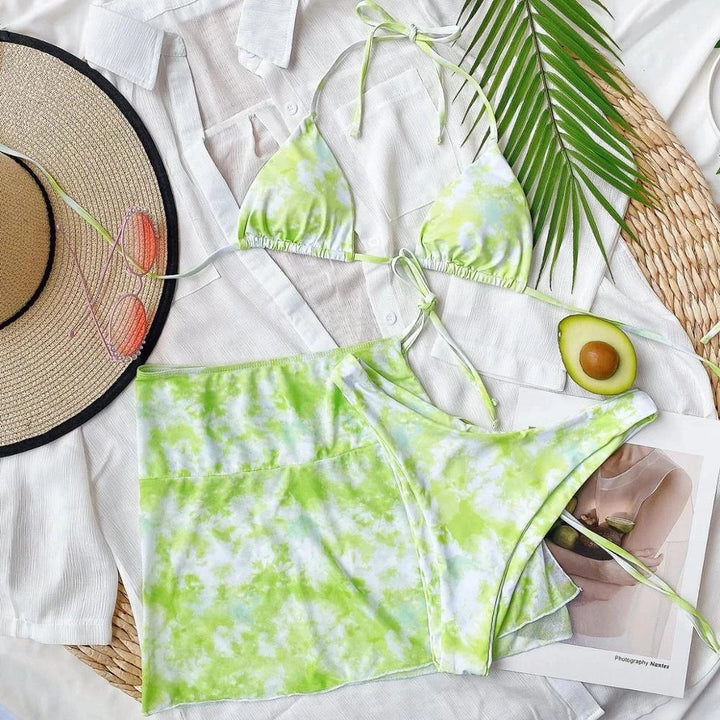Biquíni Neon - Conjunto 3 Peças Jade Casa Sereia 