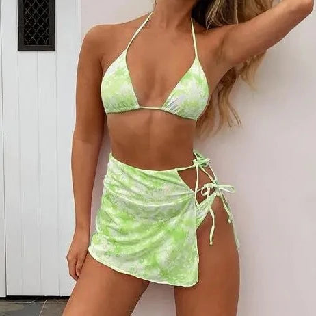 Biquíni Neon - Conjunto 3 Peças Jade Casa Sereia Green S 
