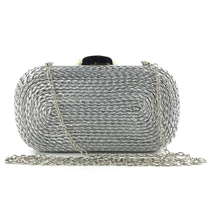 Bolsa de Palha Crossbody Helena Bol18 Casa Sereia Prata 