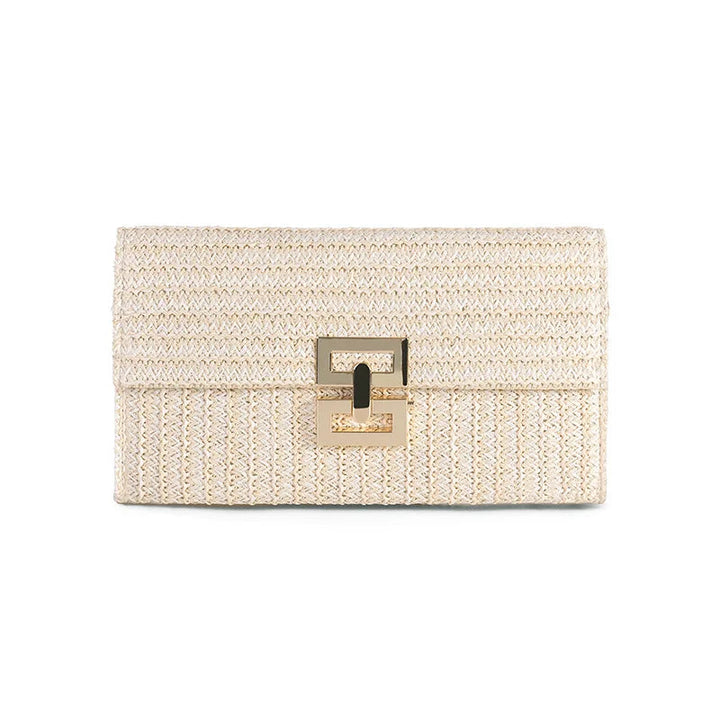 Bolsa de Palha Envelope Bege Gabriela Bol19 Casa Sereia Bege 