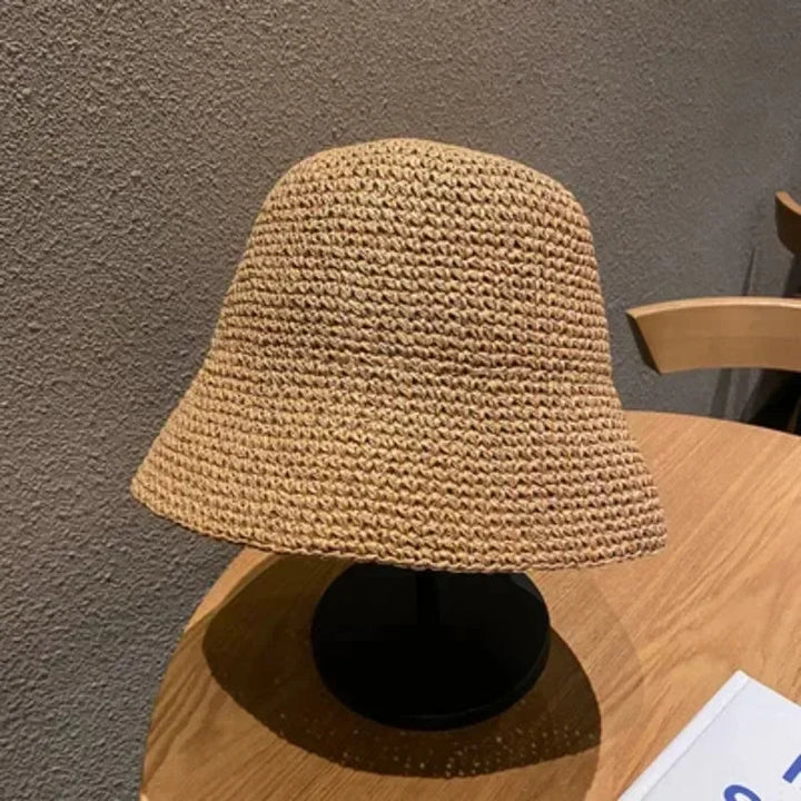 Chapéu de Palha Feminino Valentina - Chapéu de Praia Casa Sereia Khaki 56-58CM 