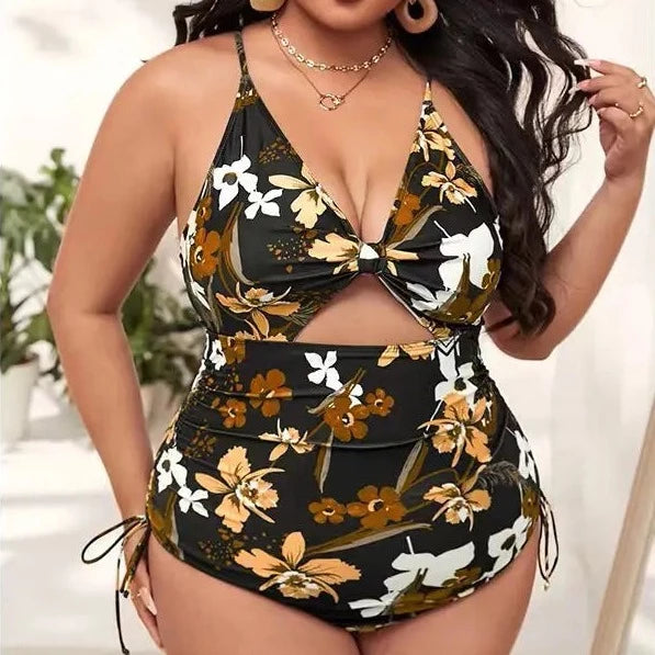 Maiô Plus Size Estampado Preto - Moda Praia Ena Mai28 Casa Sereia G 