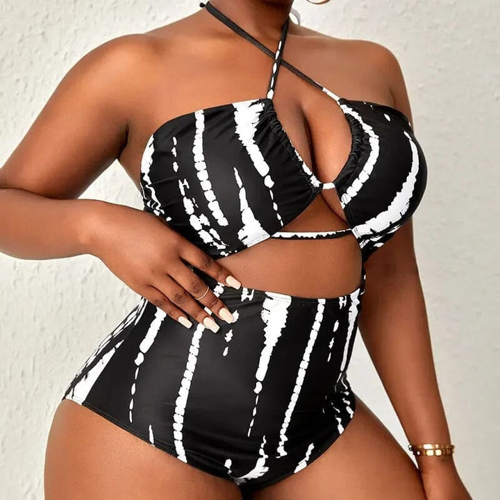 Maiô Plus Size Preto e Branco - Moda Praia Rina Mai14 Casa Sereia Preto e Branco G 