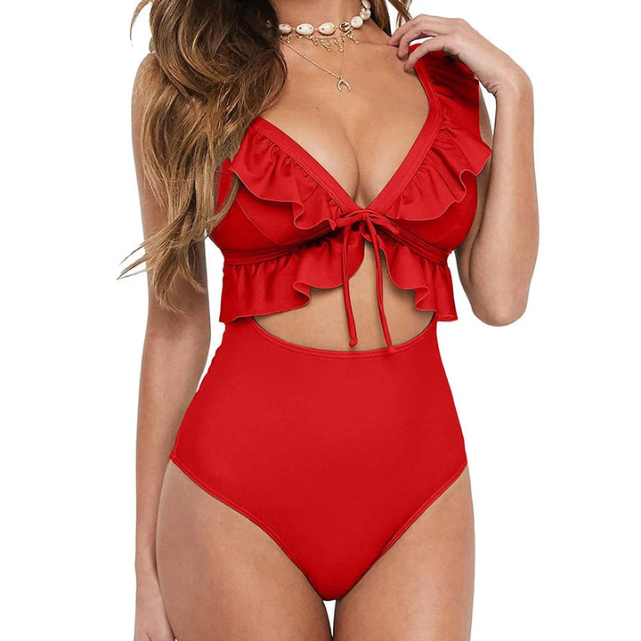 Maiô Vermelho Plus Size Plissado - Moda Praia Lene Mai20 Casa Sereia P 